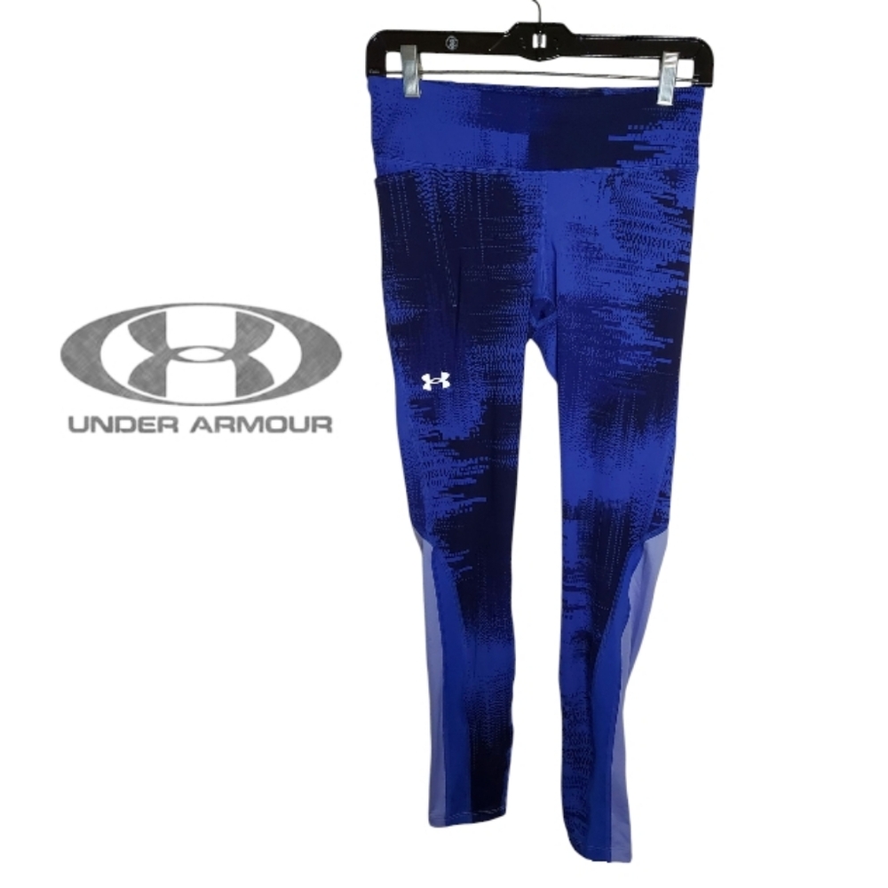 Under Armour Blue Compression Tights With Mesh Detail